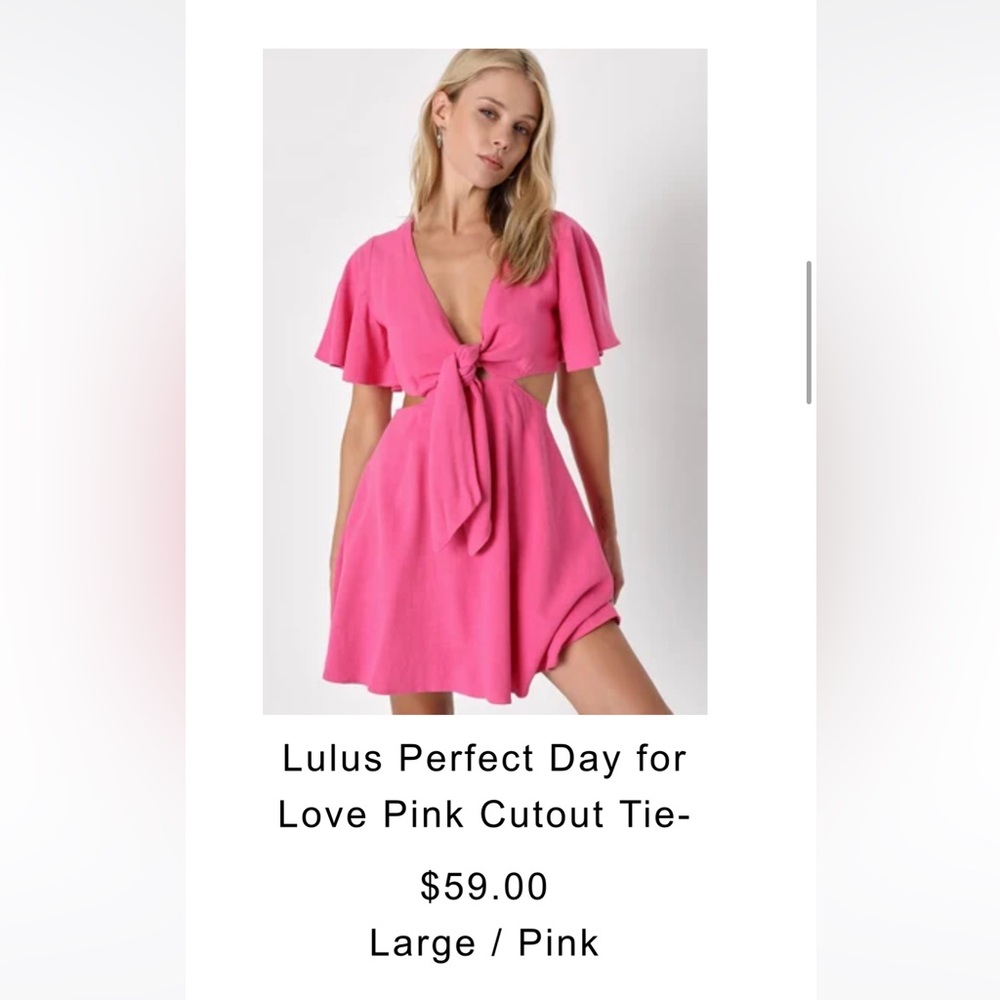 Lulu’s Pink cut out mini dress